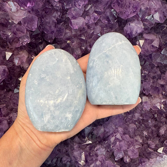 Blue Calcite Polished Free Form Freeform - 3 - 4"