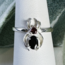 Black Tourmaline & Red Garnet Spider Rings - Size 6 Circle Round Oval - Claw Prong Set Sterling Silver