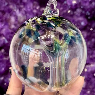 Teal, Purple, White and Green Specula Spirit Friendship Gazing Watch Wizard Kugel Witch Balls- Small 4"x 4"