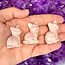 Pink Opal Sitting Cats Kitten Kitty - Small 1" Animal Carving Figurine