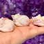 Pink Opal Sleeping Kitten Kitty Cats - Small 1.5" Animal Carving Figurine