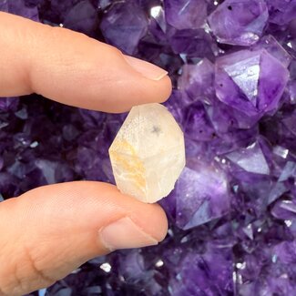 Hollandite in Clear (Crystal) Quartz Points - Rough Raw Natural