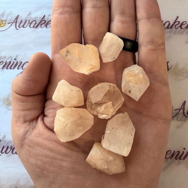 Hollandite in Clear (Crystal) Quartz Points - Rough Raw Natural