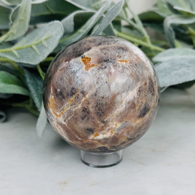 Black Moonstone Sphere Orb Globe - 75-80mm