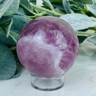 Lilac Light Purple (Yttrium) Fluorite Spheres Orb Globe - 55-60mm