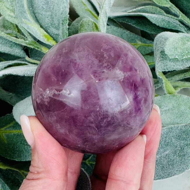 Lilac Light Purple (Yttrium) Fluorite Spheres Orb Globe - 55-60mm