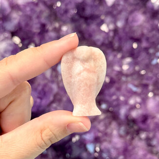Pink Opal Angels - Small 1.5" Figurine Carving