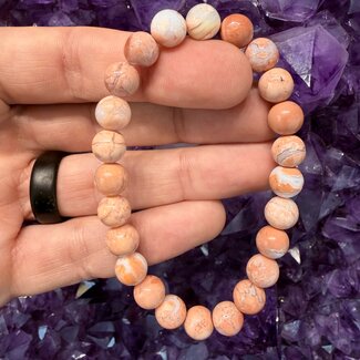 Pink Agate Bracelets - 8mm