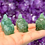 Green Fluorite Pouncing Playing Kitten Kitty Cats - Small 1" Animal Carving Figurine