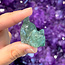 Green Fluorite Pouncing Playing Kitten Kitty Cats - Small 1" Animal Carving Figurine