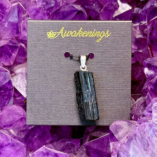 Ilvaite (Venite & Lievrite) Pendants - Rough Raw Natural - Sterling Silver (3.76 grams)