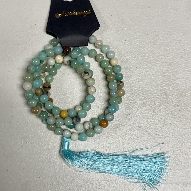 Mixed Assorted Amazonite Japa Malas - Japamalas Prayer Meditation Mantra Counting Beads Necklace - 8mm
