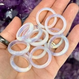 Opalite Rings - Size 6 Plain Dome