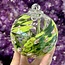 Green, Light Green and Tan Mosaic Specula Spirit Friendship Gazing Watch Wizard Kugel Witch Balls - Small 4"x 4"