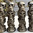 Pyrite Skull Totems - 6" Hear See Think No Evil Statue Carvings