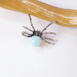 Opalite Spiders - 2" Mini Spheres Orbs Globes Figurine