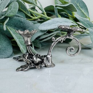 Butterfly Flower Sphere Orb Globe Holder - Silver