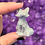 Kiwi Jasper (Amazon River Stone Sesame) Sitting Fox - 1" Small Figurine Animal Carving Statue