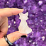 Rose Quartz Sitting Fox - 1" Small Figurine Animal Carving Statue