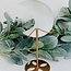 Selenite (Satin Spar Gypsum) Crescent Moon on Gold Stand Pin - 9" Large