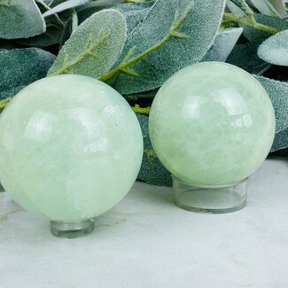 Green Calcite Spheres Orb Globe - 50-55mm