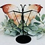 Fire (Red Hematoid) Quartz Butterfly Angel Wings on Black Pin Stand - 9.5" Large Animal Figurine Butterflies