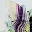 Rainbow & Yellow Fluorite Butterfly Angel Wings on Black Stand Pin - 10" Large Animal Carving