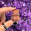 Red Jasper Owl on Pumpkin - 1" Small Figurine Animal Carving Statue