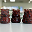 Red Jasper Owl on Pumpkin - 1" Small Figurine Animal Carving Statue