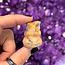 Crazy Lace Agate Owl on Pumpkin - 1" Small Figurine Animal Carving Statue