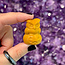 Honey Calcite Owl on Pumpkin - 1" Small Figurine Animal Carving Statue