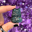 Blue Apatite Owl on Pumpkin - 1" Small Figurine Animal Carving Statue