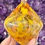 Yellow and Orange Diamond Shaped Mosaic Specula Spirit Friendship Gazing Watch Wizard Kugel Witch Balls - Small 4"x 4"