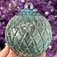 Aqua Light Blue Diamond Pattern Specula Spirit Friendship Gazing Watch Wizard Kugel Witch Balls - Small 4"x 4"