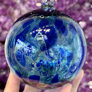 Dark Blue and Light Blue Specula Spirit Friendship Gazing Watch Wizard Kugel Witch Balls - Small 4"x 4"