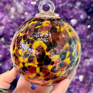Yellow, Red and Pink Specula Spirit Friendship Gazing Watch Wizard Kugel Witch Balls - Small 4"x 4"