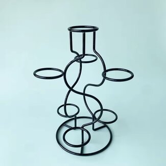 Black Sphere Orb Holder - 7 S Shaped Home Decor