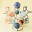 Black Sphere Orb Holder - 7 S Shaped Home Decor