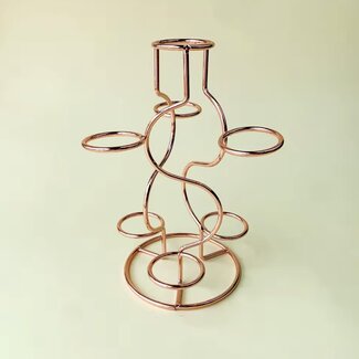 Rose Gold Sphere Orb Holder - 7 S Shaped Home Decor