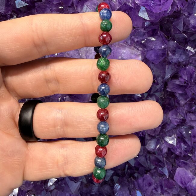 Blue Sapphire, Ruby, & Emerald Bracelets (AAA Grade) - 6mm