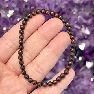 Red Chicken Bloodstone Blood Stone (Red Cinnabar Matrix) Bracelets - 4mm
