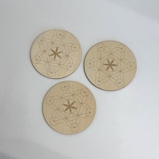 Crystal Grids - Seed of Life  4" Sacred Geometry - Wooden Board