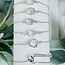 Herkimer Diamond Bracelets - Rough Raw Natural Bezel Set - Slider Ball Adjustable Sterling Silver