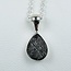 Meteorite (Campo Del Cielo) Necklaces - Teardrop Pear Bezel Set - 16-18" Dainty Link Chain - Sterling Silver Pendant