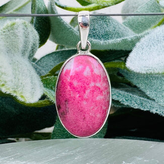 Pink Thulite Pendants - Oval Bezel Set - Sterling Silver