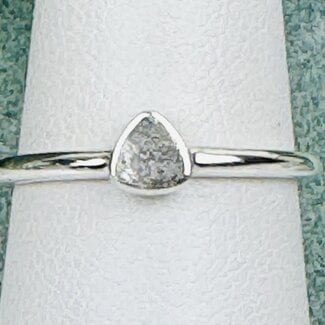 Meteorite (Campo Del Cielo) Rings - Size 5 Triangle Bezel Set - Sterling Silver Rough Raw Natural