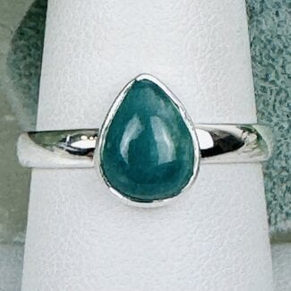 Grandidierite Rings - Size 8 Teardrop Pear Bezel Set - Sterling Silver
