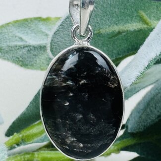 Golden Gold Seraphinite Pendants - Oval Bezel Set - Sterling Silver