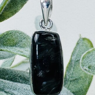 Golden Gold Seraphinite Pendants - Rectangle Bezel Set - Sterling Silver