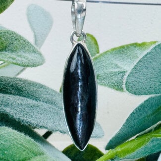 Hypersthene Pendants - Marquise Bezel Set - Sterling Silver